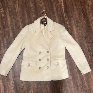 Winter White St. John Double Breasted Blazer